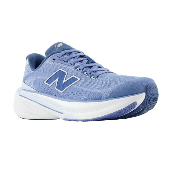 New Balance Women's 860V15 running shoes in blue/white with mesh upper and Fresh Foam X sole.