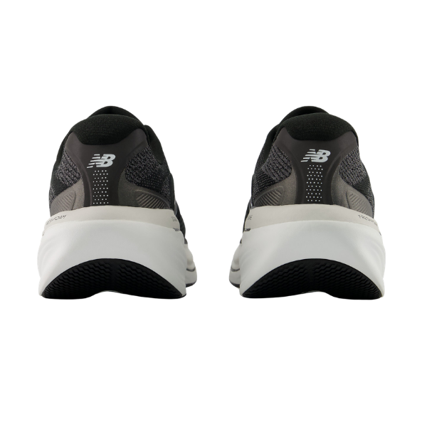 Rear view of New Balance Women's 860V15 Black/White running shoes with Fresh Foam X midsoles on a white background.