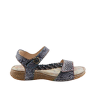 SPRING STEP SpringStep Women's Popular Black Multi sandal: floral pattern, braided strap, low textured sole, comfy fit.