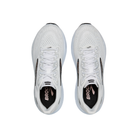 Top view of BROOKS Women's Ghost 18 White/Black road-running shoes side by side on a white background.