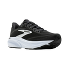 BROOKS Ghost 18 Women's Running Shoe in Black/White Wide, supportive fit and soft cushioning, shown angled on white.