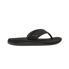 The OLUKAI Men's Ahi Kai Black/Black flip-flop offers wet grip and cushioning, ideal for ocean adventures.