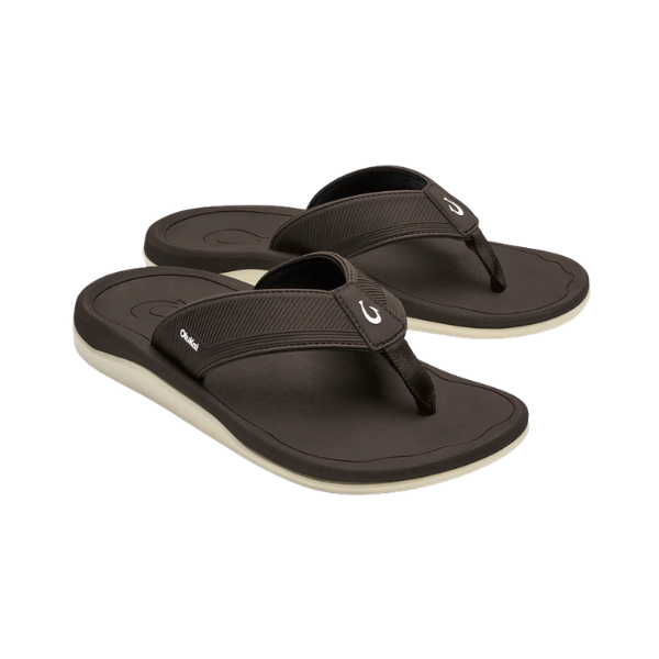 Olukai Men's Ahi Kai flip-flops in Dark Java with wet grip outsoles, by OLUKAI.