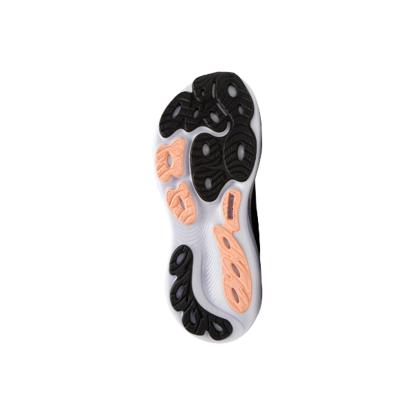 The sole of the Brooks Women's Adrenaline GTS 25 features black and peach traction on a white background.