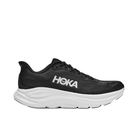 HOKA Men's Clifton 11 Wide running shoes in black/white with cushioned sole, shown in side profile view.