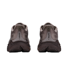 HOKA Men's Clifton 11 Brown running shoes shown from the back with "CLIFTON 11" on the heel.