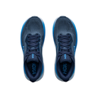A pair of HOKA Men's Clifton 11 Navy cushioned running shoes viewed from above on a white background.