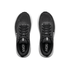 HOKA Women's Clifton 11 Black/White running shoes shown from above on a white background.