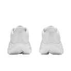 Back view of HOKA Women's Clifton 11 White/White cushioned running shoes on a plain white background.