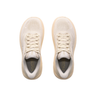 A pair of HOKA Women's Clifton 11 Wide Alab/Oat shoes viewed from above on a white background.
