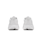 Two wide white HOKA Women's Clifton 11 running shoes shown from the back on a plain background.