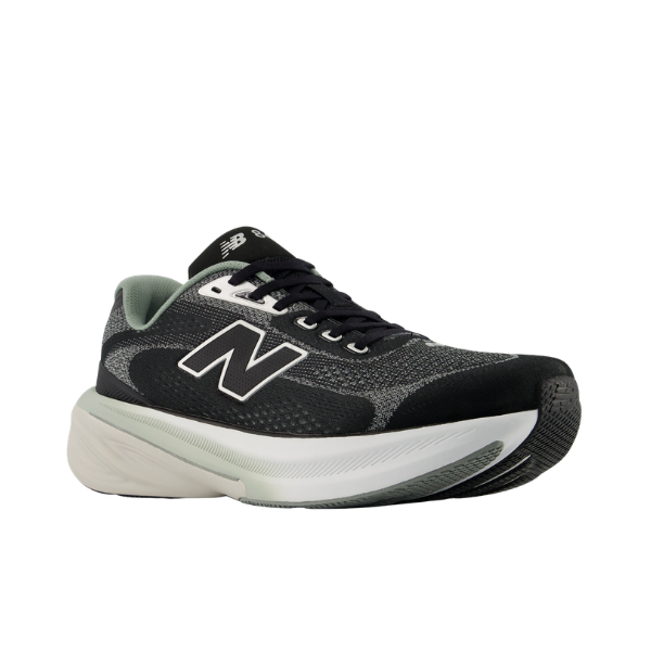 New Balance Men's 860V15 Black/Bayberry running shoes with thick white sole, on a plain white background.