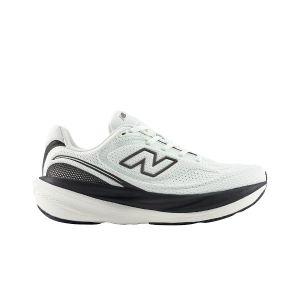 New Balance Women's 1080V15 Mint/Black: mesh upper, cushioned sole, side view.