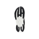 The New Balance Women's 1080V15 sole shows cushioned, wavy treads in black/white from beneath, set on a white background.