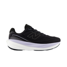 New Balance Women's 1080V15 Black/Violet running shoe, side view, black with white sole on a white background.