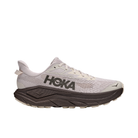 Grey Hoka Men's Challenger 8 trail running shoes with thick sole, mesh upper, and HOKA logo on the side.