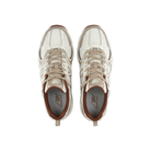 NEW BALANCE U530cob men's running shoes in white, beige, and brown, viewed from above on a white background.