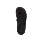 OLUKAI Women’s Ohana Lahi Black/Black sandal, a comfy water-resistant beach flip-flop, on a plain white background.