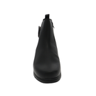 SOVELLA Women’s Gabriella Boot Black, in premium Italian leather, designed for plantar fasciitis; front view shown. Lucky Feet Shoes