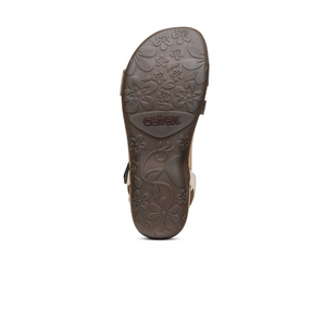 Aetrex Women's Gabby Adjustable Quarter Strap Sandal Stone