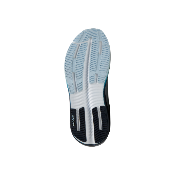 BROOKS Ghost Max 4 men’s shoes feature high-stack cushioning and a blue/white sole for optimal comfort and support.