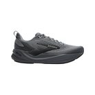 BROOKS Men’s Ghost Max 4 Grey running shoe features a mesh upper, thick cushioned sole, shown in side profile.