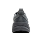 Rear view of BROOKS Ghost Max 4 Men’s running shoe in grey, with thick textured sole and cushioning on white background.