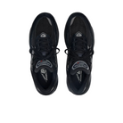 A pair of New Balance Mens 990v6 Black sneakers by NEW BALANCE are shown side by side on a white background, viewed from above, featuring black laces, N logos, 990 tongue labels, and FuelCell midsole cushioning for comfort.