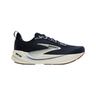 BROOKS Ghost Max 4 men’s running shoes in navy/white with high-stack cushioning and light blue accents.