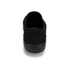 The Rival Mens Deuces Black slip-on by RIVAL, INC. is shown from the back, highlighting its heel and sole against a white background—designed for all-day comfort.