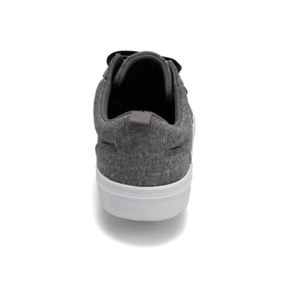 The Rival Mens Tilt Grey Chambray by RIVAL, INC. is shown from the back, highlighting its padded collar and white rubber outsole against a plain white background.