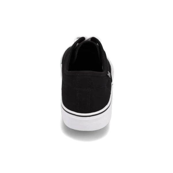 The Rival Mens Trips Black/White sneaker by RIVAL, INC. is shown from the back on a white background, featuring a white sole and heel detail—ideal for mens trips and casual wear.