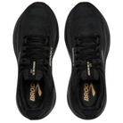 A top view of BROOKS Men's Adrenaline GTS 25 Black Biscuit shoes, highlighting the logo and laces.