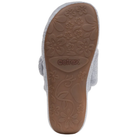 The sole of the Aetrex Women's Mandy Grey showcases a floral tread on these AETREX arch support slippers.