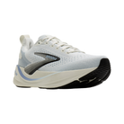BROOKS Ghost Max 4 women’s running shoes in Grey/White with high-stack cushioning, front left side view.