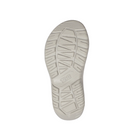 The image shows the sole of a Teva Womens Hurricane XLT2 Ampsole Moonstruck sandal, featuring a beige color, textured geometric tread, and the Teva logo embossed near the center on a plain white background.