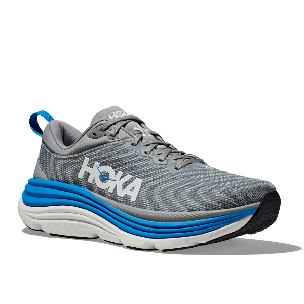 Zapatillas HOKA Gaviota 5 anchas para hombre, color piedra caliza/azul