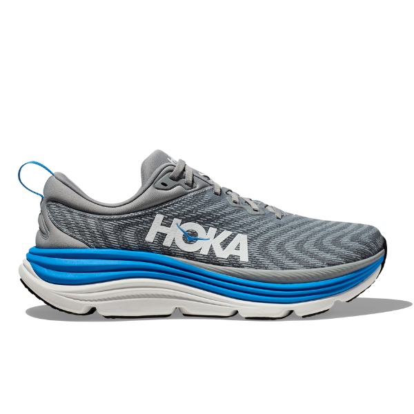 Zapatillas HOKA Gaviota 5 anchas para hombre, color piedra caliza/azul