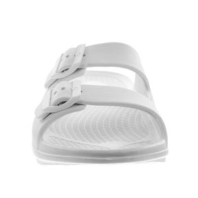 Sovella Women's Buckle Slide White