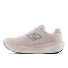 NEW BALANCE Women's 1080v15 Pink Salt/Pink Granite running shoe, laced mesh upper and N logo, side profile view.