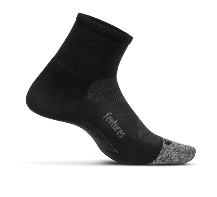 Feetures Elite Light Cushion Quarter Socks Black