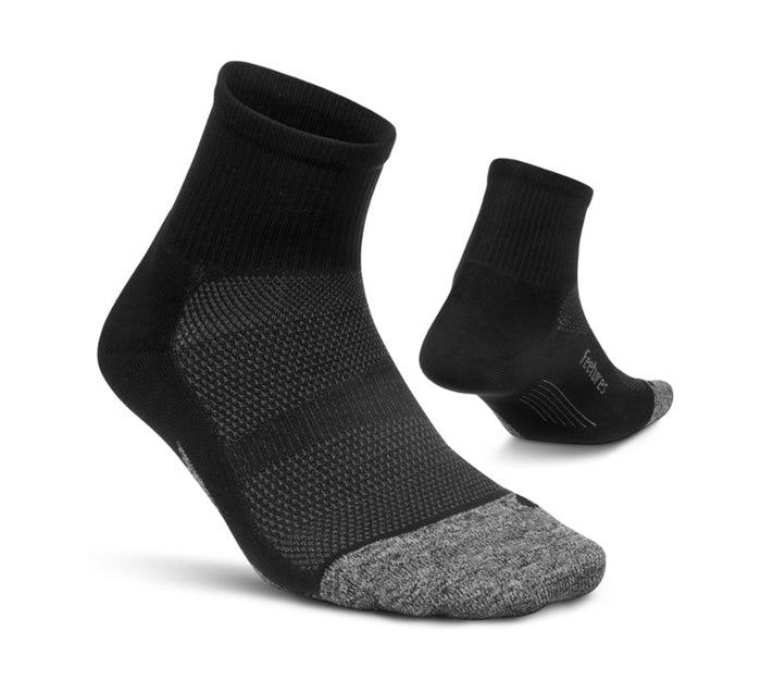 Feetures Elite Light Cushion Quarter Socken Schwarz
